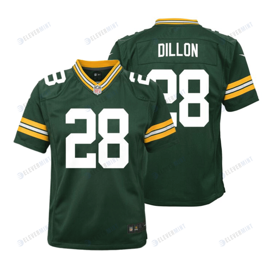 A.J. Dillon 28 Green Bay Packers YOUTH Home Game Jersey - Green