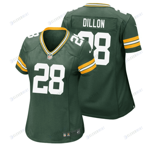 A.J. Dillon 28 Green Bay Packers Women Home Game Jersey - Green